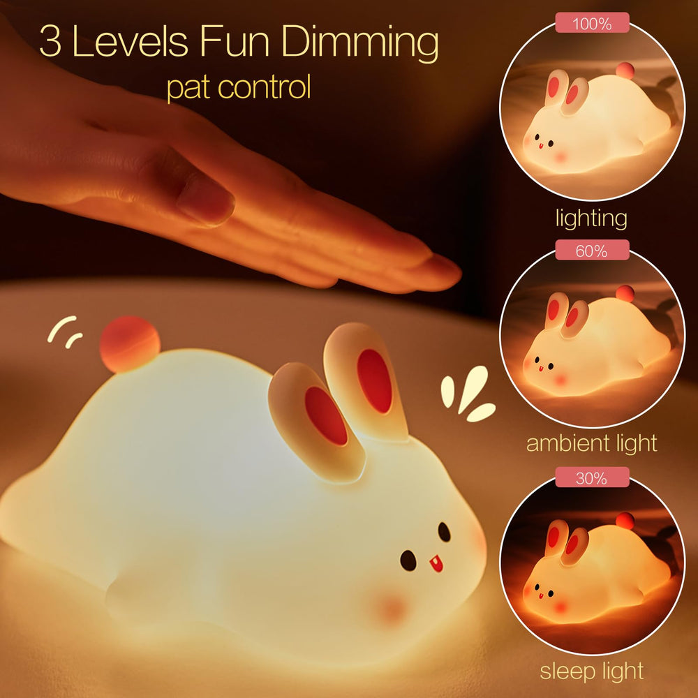 YR YRHH-PET squishy bunny rechargeable lamp lasts for desks or nightstands
