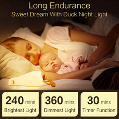 YR YRHH-PET squishy silicone duck lamp closeup highlighting safe, chew-resistant material.