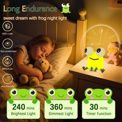 YR YRHH-PET frog night light silicone body offers durable, safe night lighting