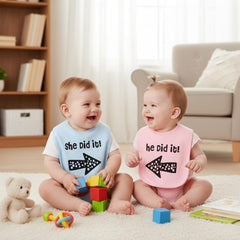 YSCULBUTOL baby twins bibs button detail; adjustable snaps for secure, comfy wear