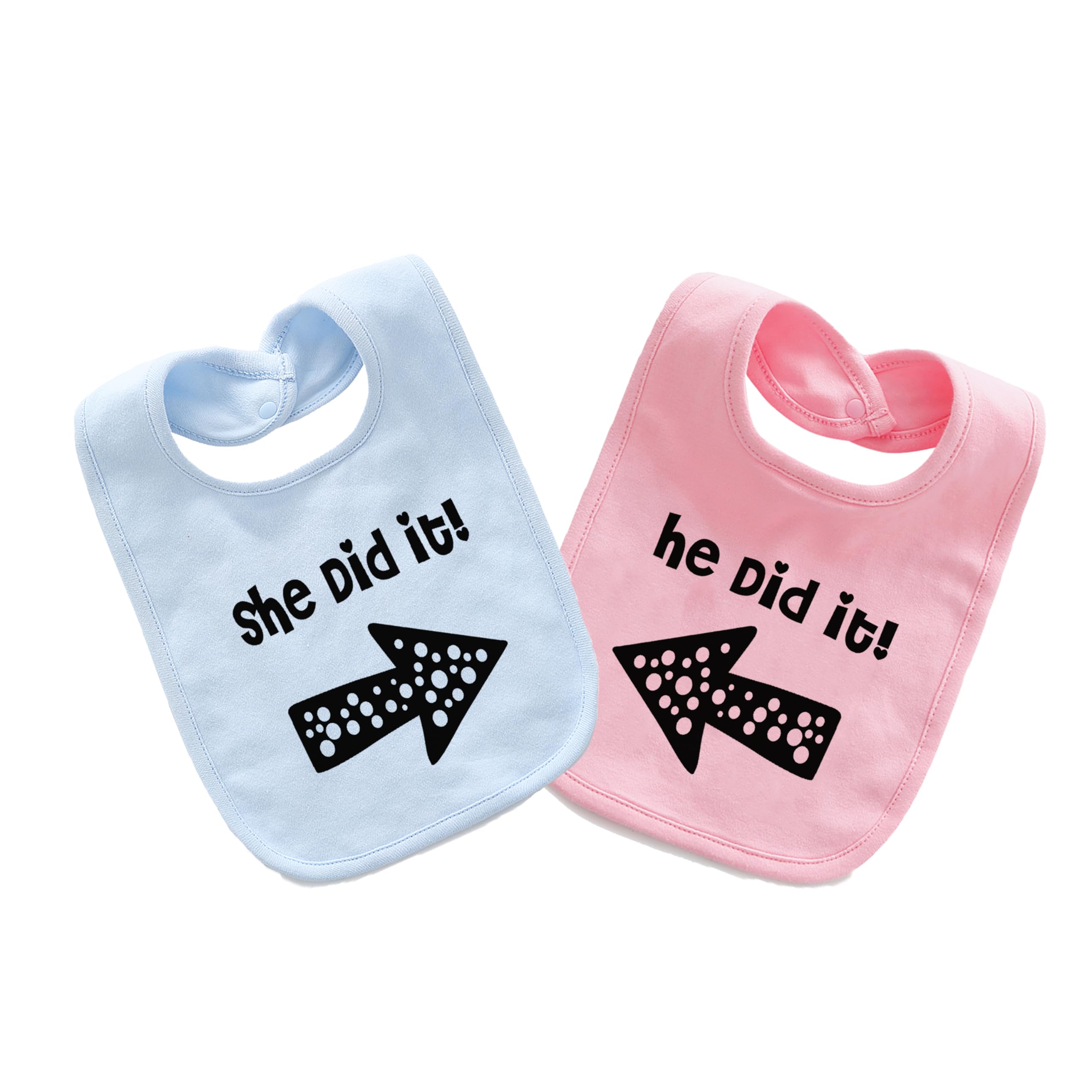 YSCULBUTOL baby twins bibs front view; soft cotton and breathable fabric for comfort