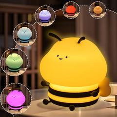 YSCYQ Squishy Lamp with Bee design shines as playful nursery decor.