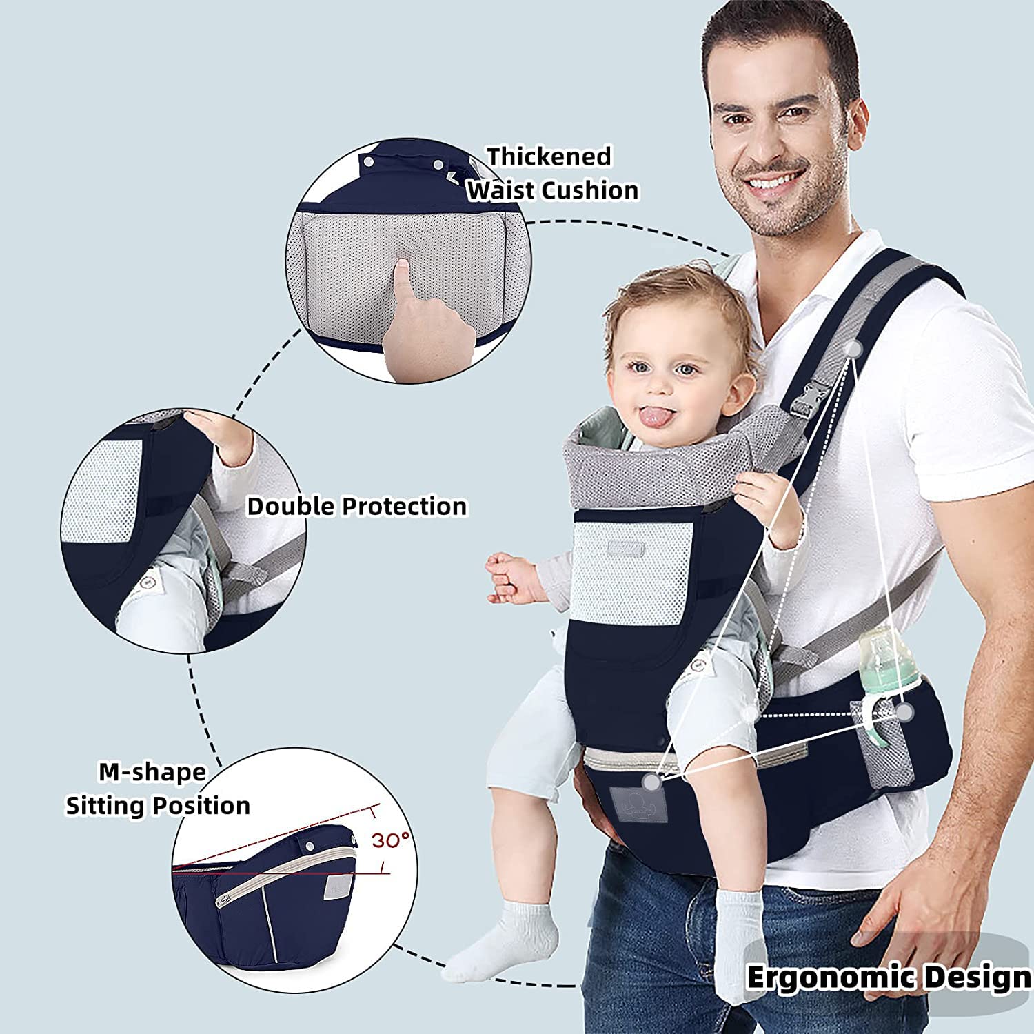 YSSKTC baby carrier back-carry blue offers versatile daily use