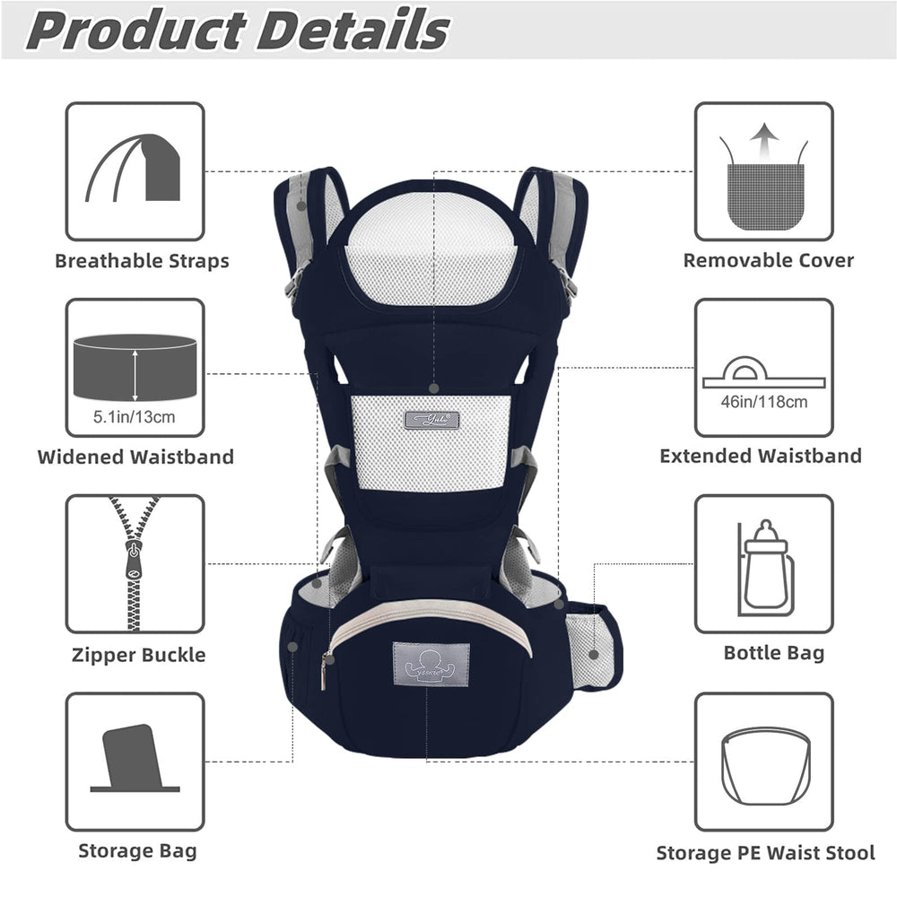 YSSKTC baby carrier front-carry blue enables hands-free feeding on the go