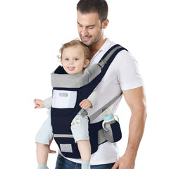 YSSKTC baby carrier hip-seat ergonomic blue supports comfortable baby wearing