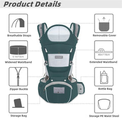 YSSKTC baby carrier newborn view shows soft cotton against skin.