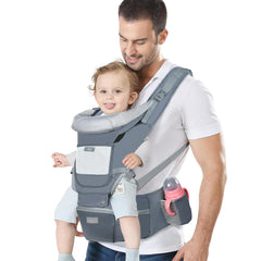 YSSKTC ergonomic-hip-seat carrier worn in front carry for newborn comfort