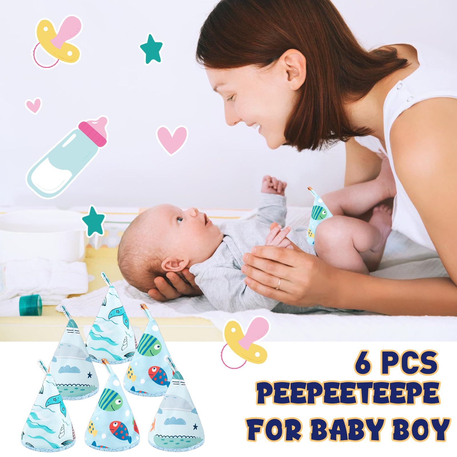 YSSPPOY cone-shaped pee cover helps contain accidents during diaper changes