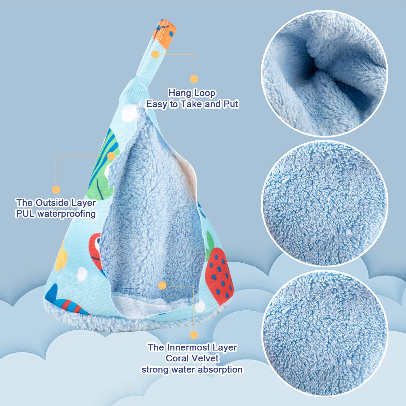 YSSPPOY PUL waterproof outside protects against leaks during diaper changes