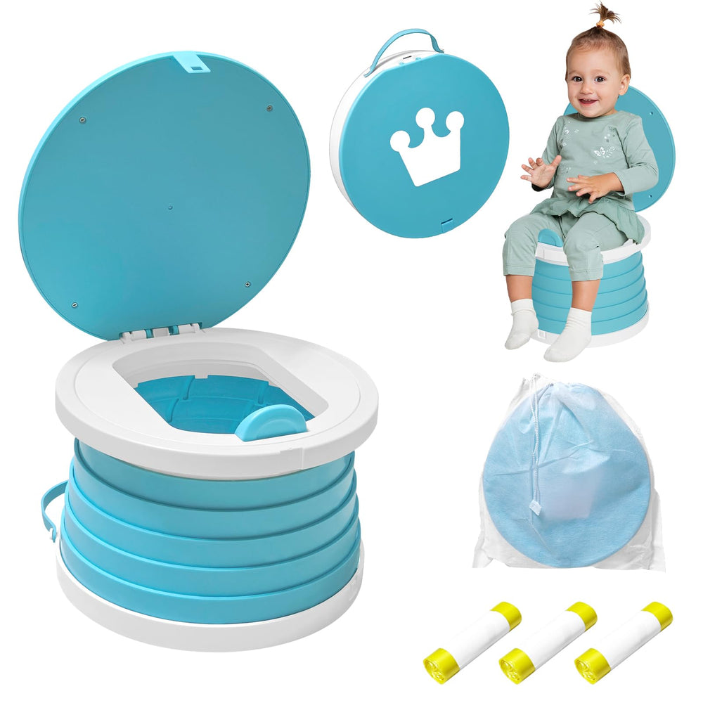 Yszawmx portable potty folded-compact blue for easy travel storage and quick setup.