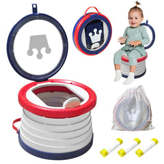 Yszawmx portable potty folded compact, travel-ready for easy storage.