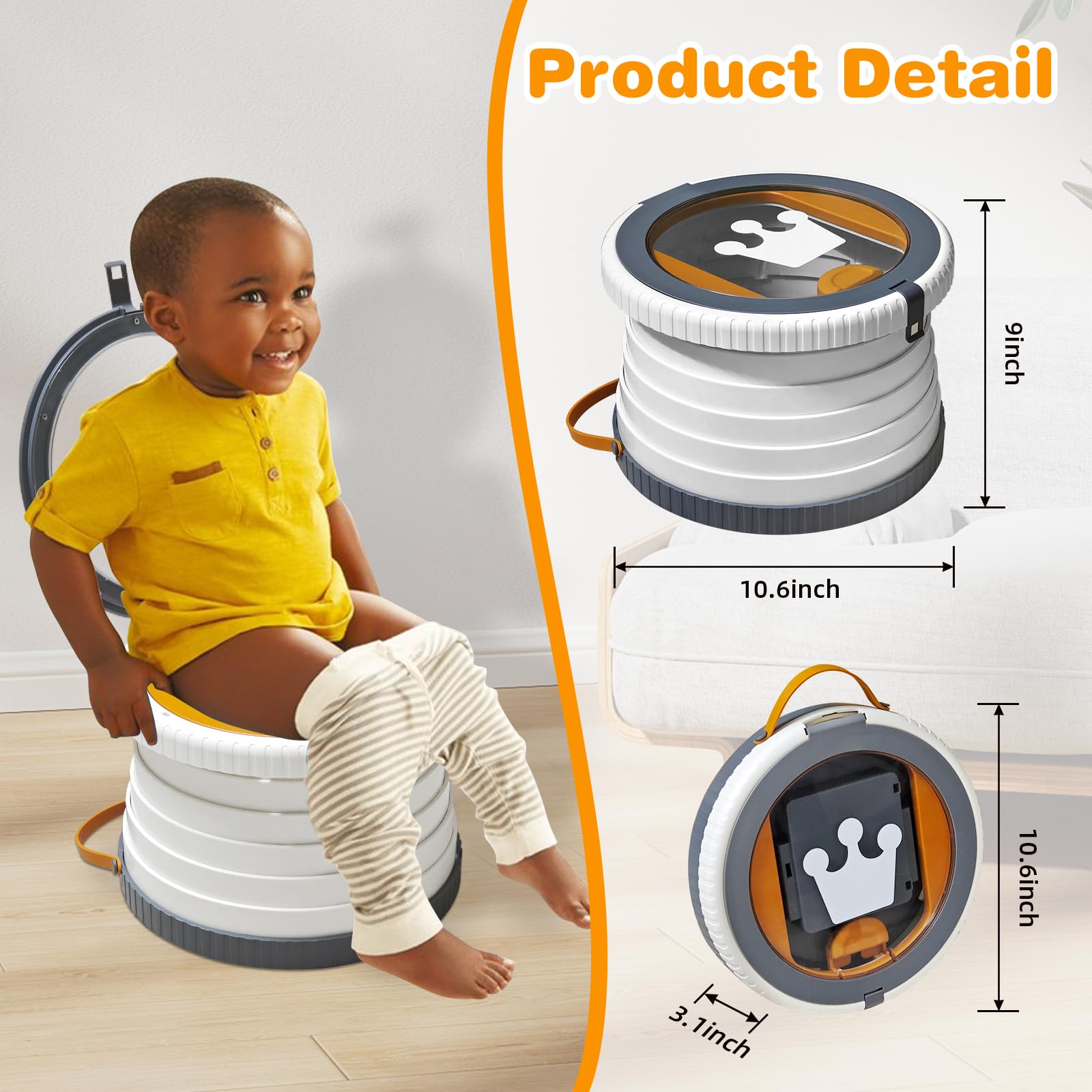 Yszawmx portable potty open-folding two-stage design enables quick setup