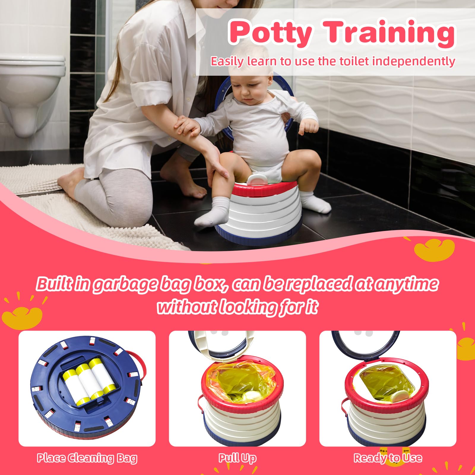 Yszawmx portable potty splash guard helps prevent leaks.