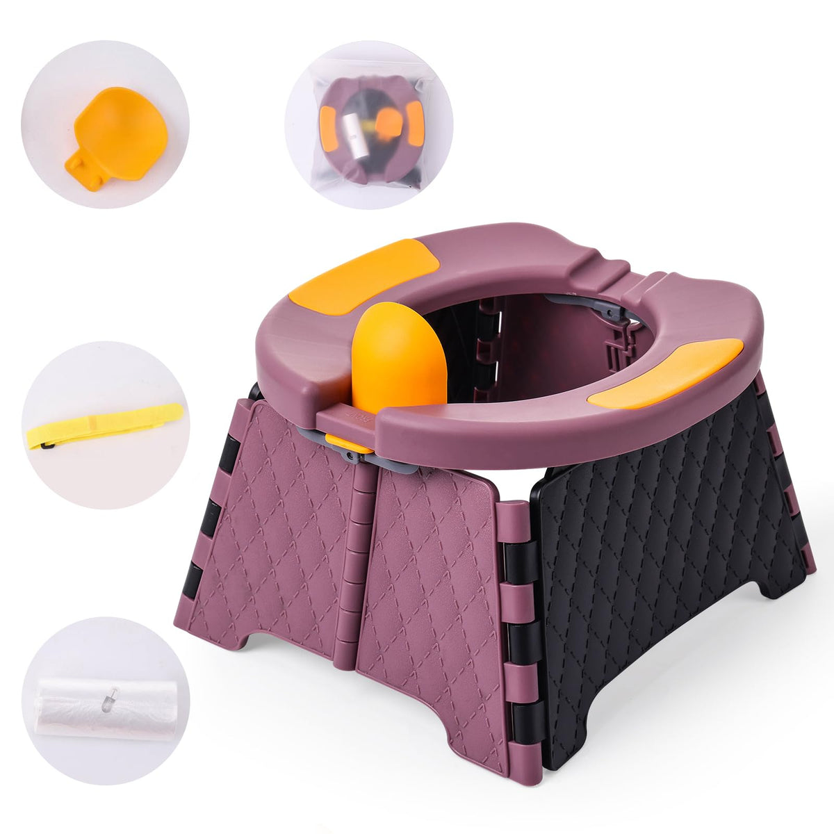 Yszawmx portable potty purple folded for travel and storage