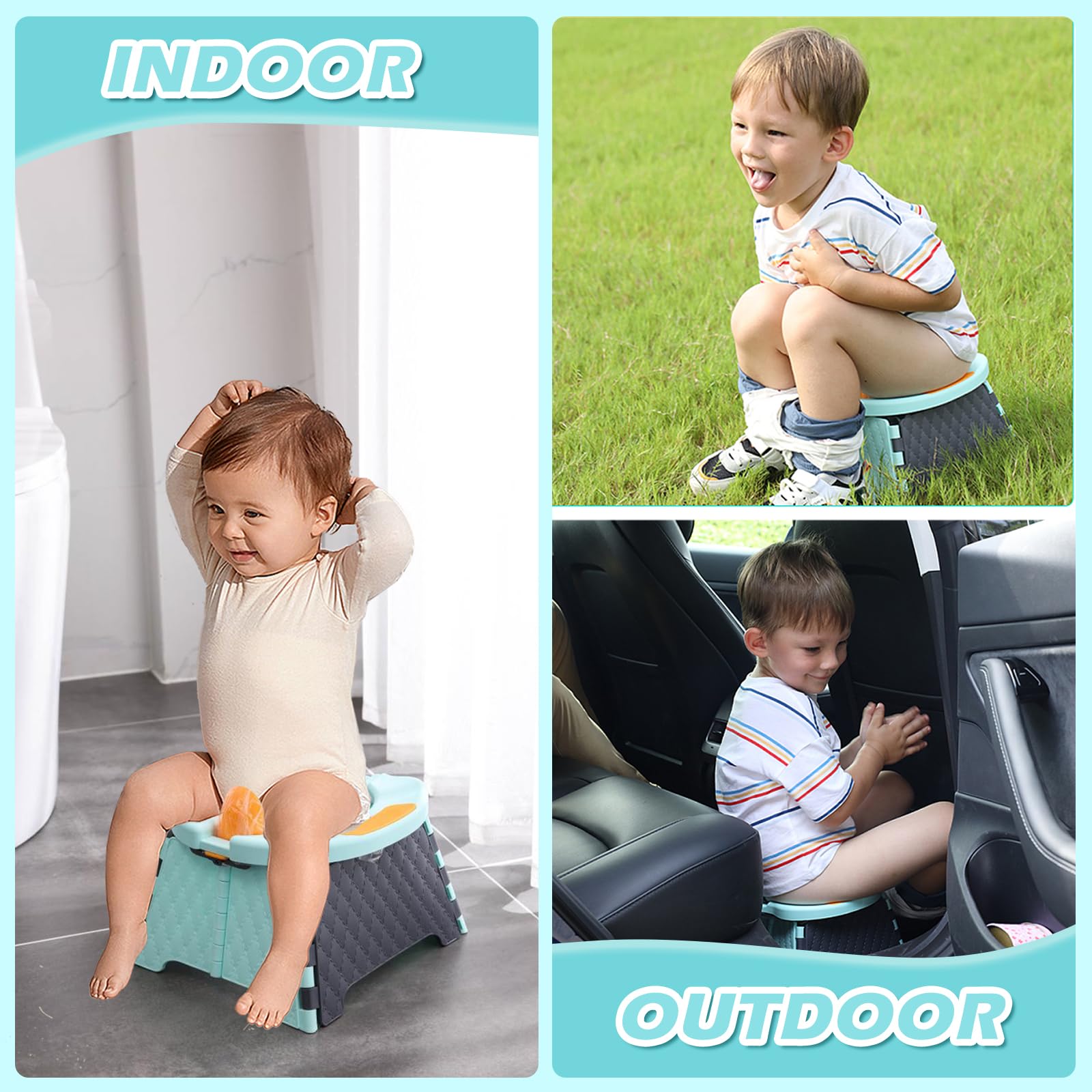 Yszawmx portable potty travel bag and disposable bags simplify cleanup during trips.