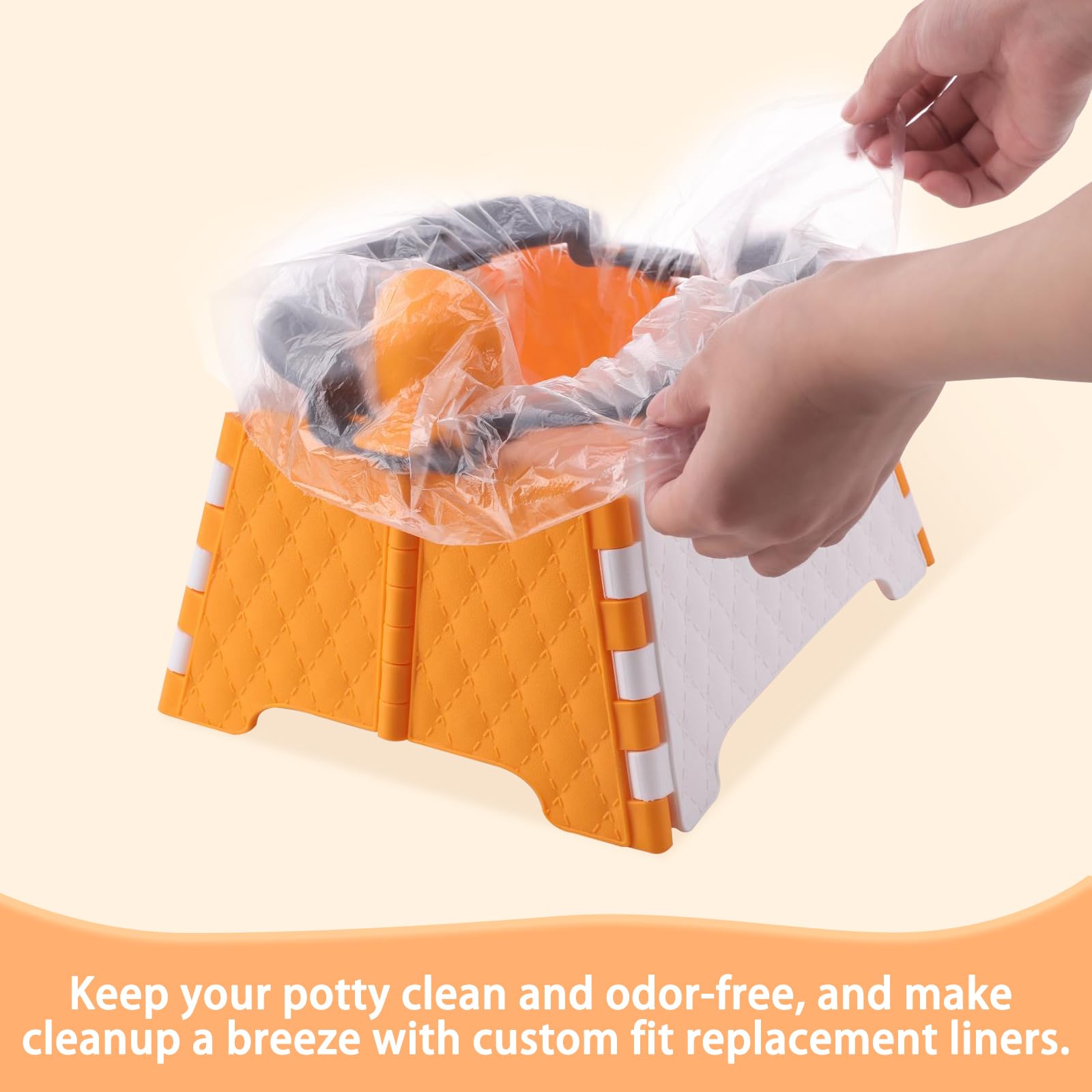 Yszawmx portable potty travel orange travel-bag image shows convenient carry-on readiness