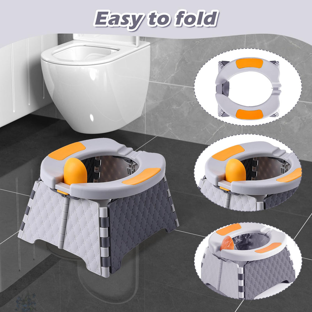 Yszawmx portable potty travel seat gray unfolded shows toddler-friendly height