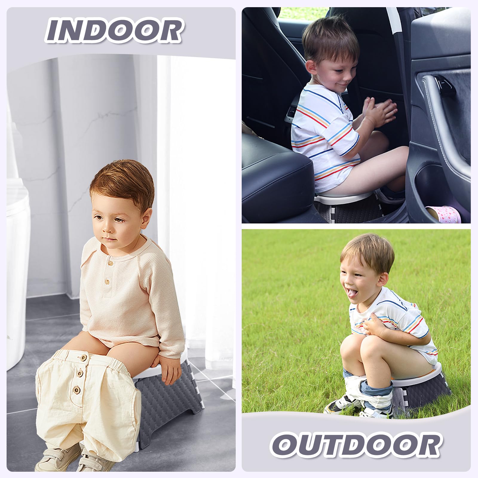 Yszawmx portable potty travel kit gray ready for indoor outdoor use
