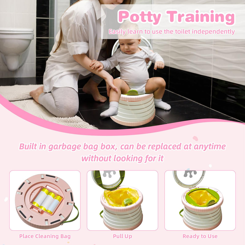 Yszawmx travel potty tucked in a bag simplifies on-the-go care.