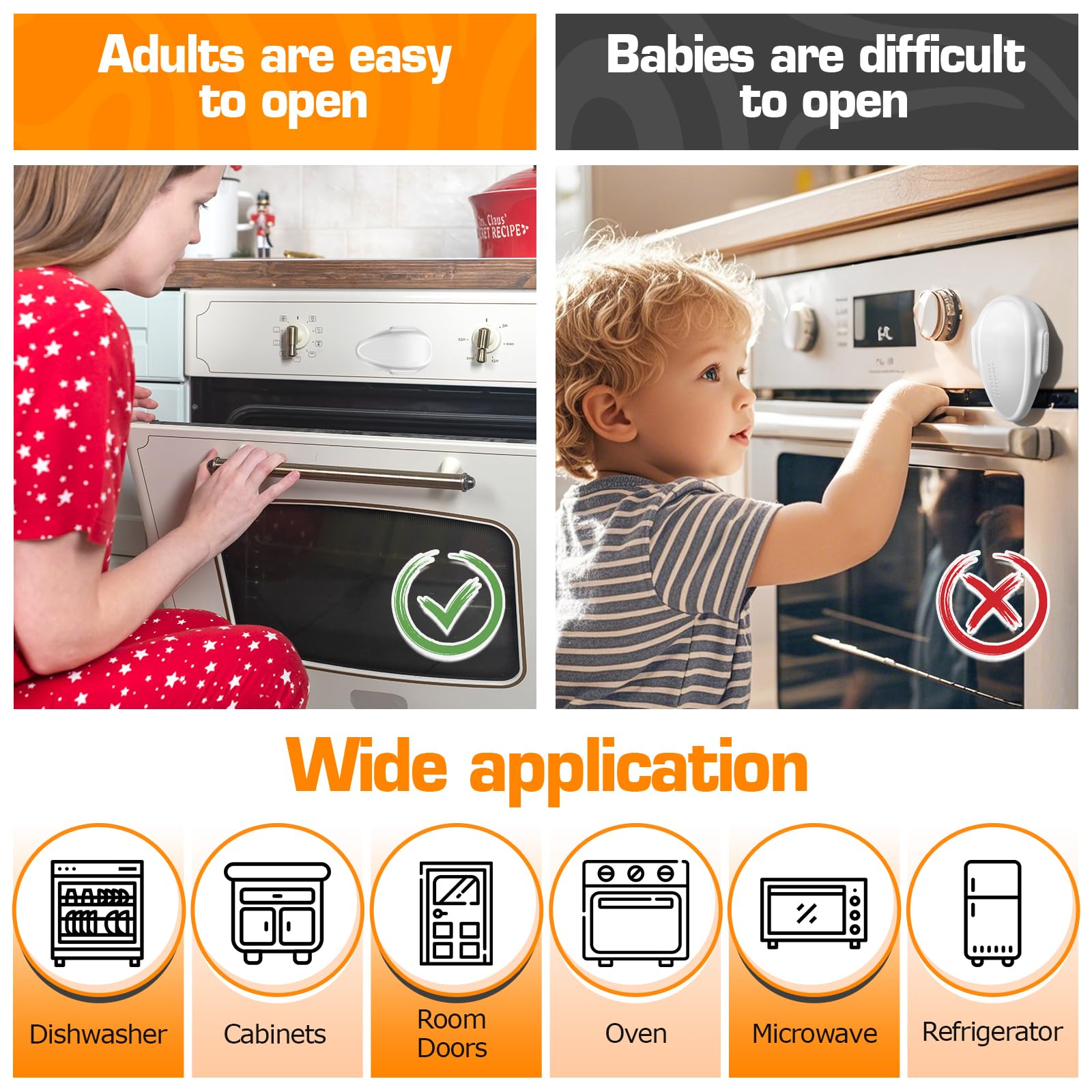 YTDSUP kitchen safety versatile for cabinets, microwaves, stoves, and doors