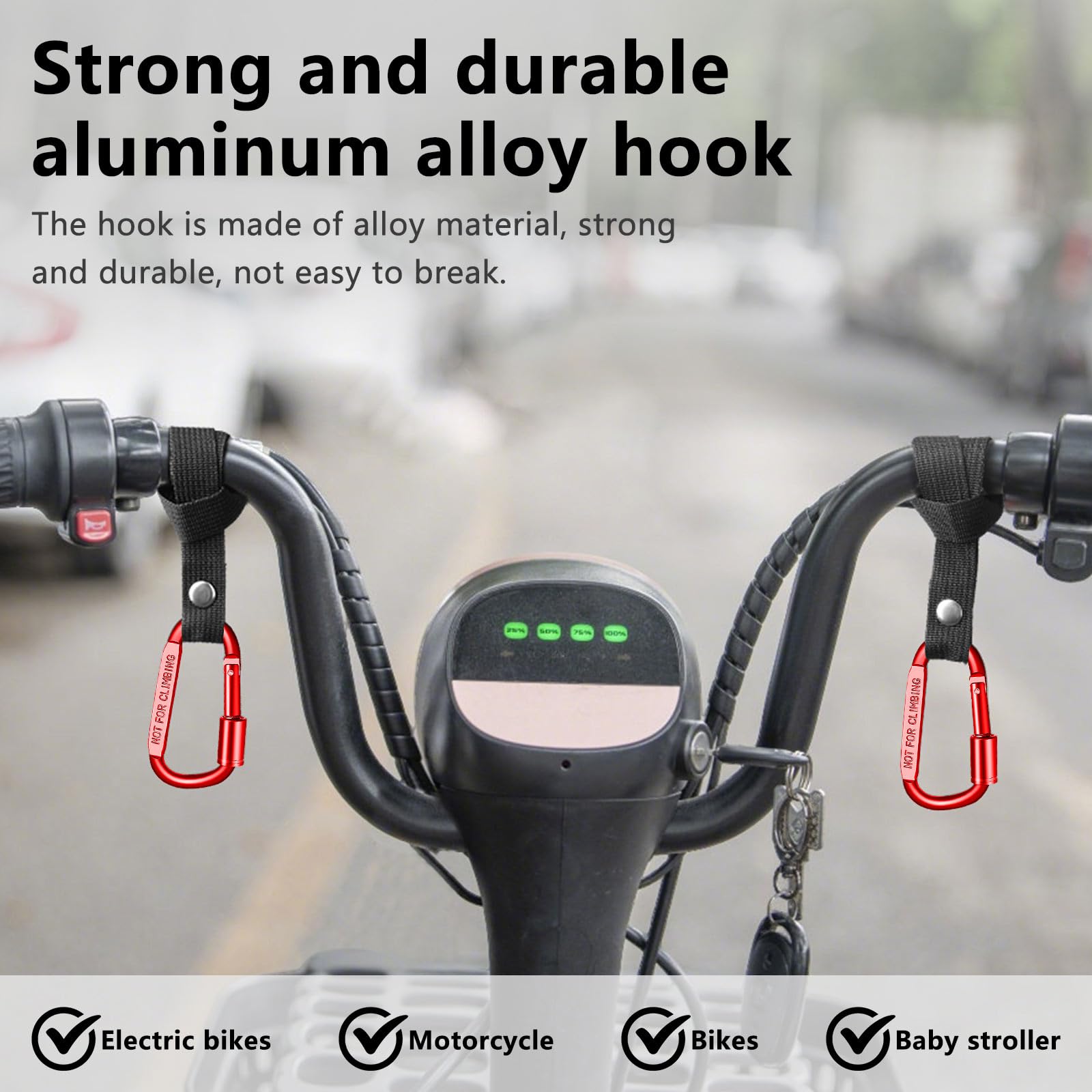 Ytcku stroller hooks secure diaper bag to stroller, reducing shoulder strain during shopping.