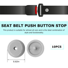 YTFRL seat belt button stop gray closeup highlights durable ABS material