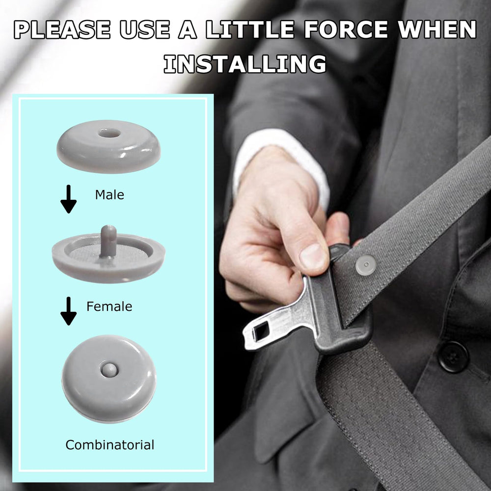 YTFRL seat belt button stop gray packaging shows 10-set pack for easy replacement