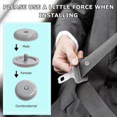 YTFRL seat belt button stop gray packaging shows 10-set pack for easy replacement
