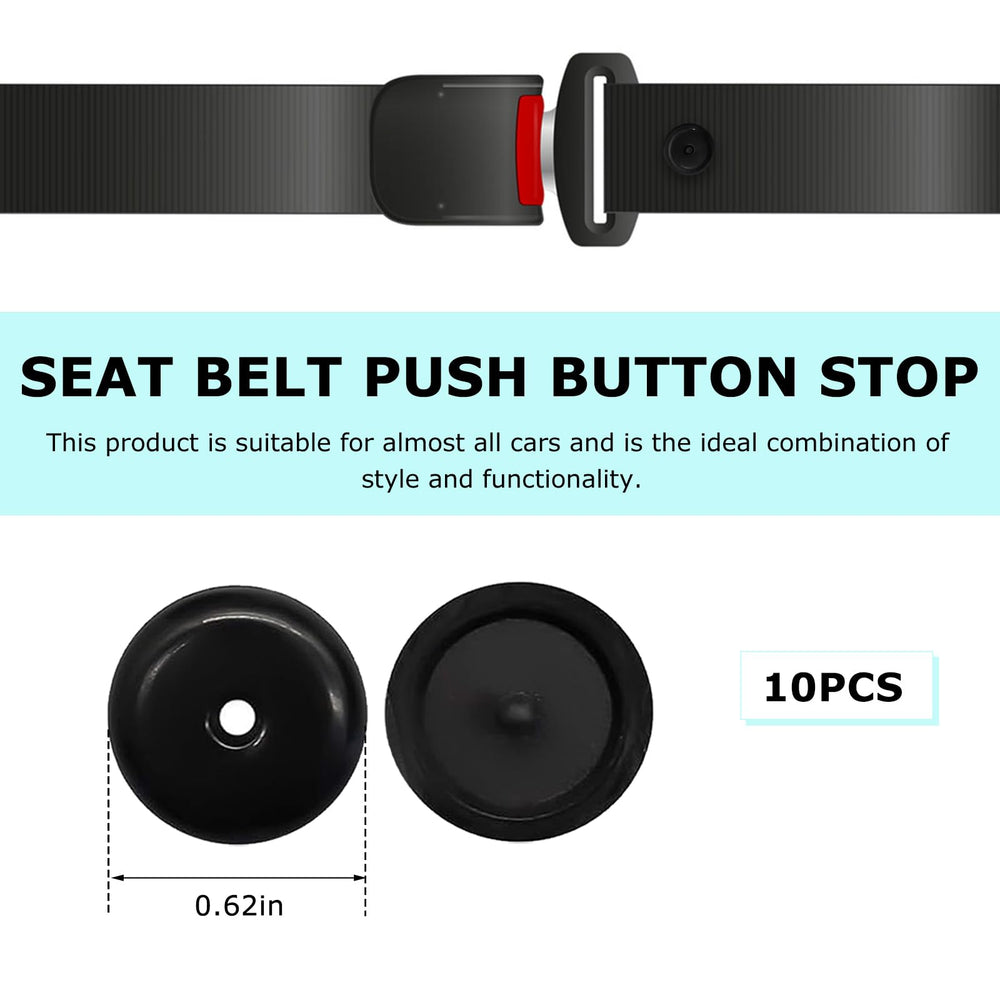 YTFRL seat belt stop close-up showing universal fit for varied vehicles.