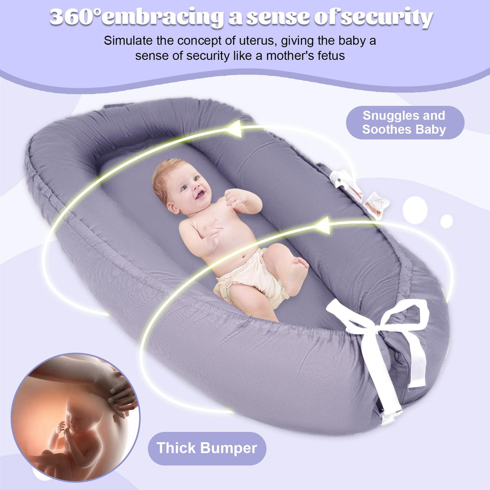 YTUGNE Baby Lounger bumper insert close-up highlighting soft supportive edge