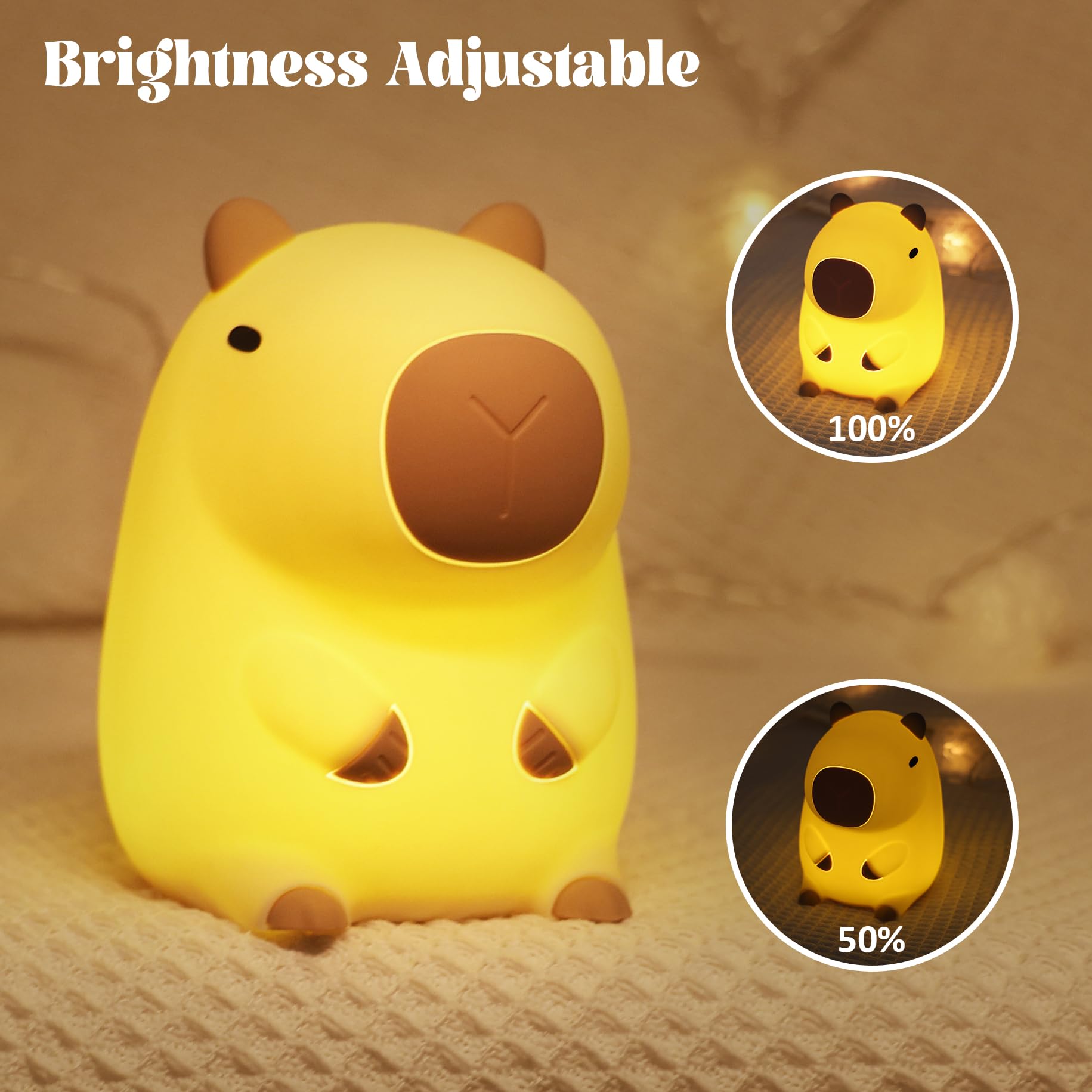 YuanDian Capybara Night Light aids diaper changes with gentle illumination.
