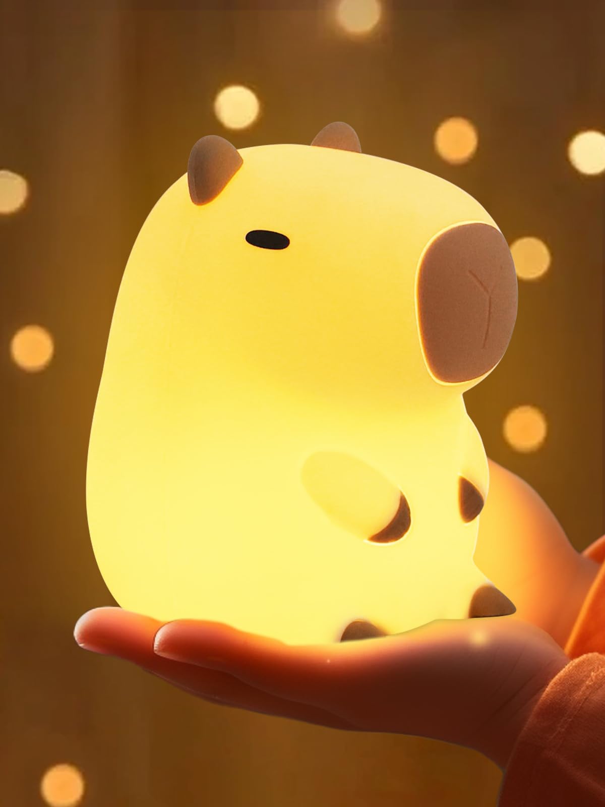 YuanDian Capybara Night Light with soft silicone glow for kids' bedtime.