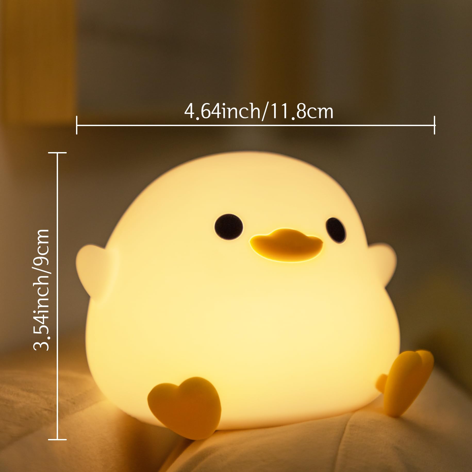 YuanDian Dodo Duck LED night light ships with USB cable for quick setup.