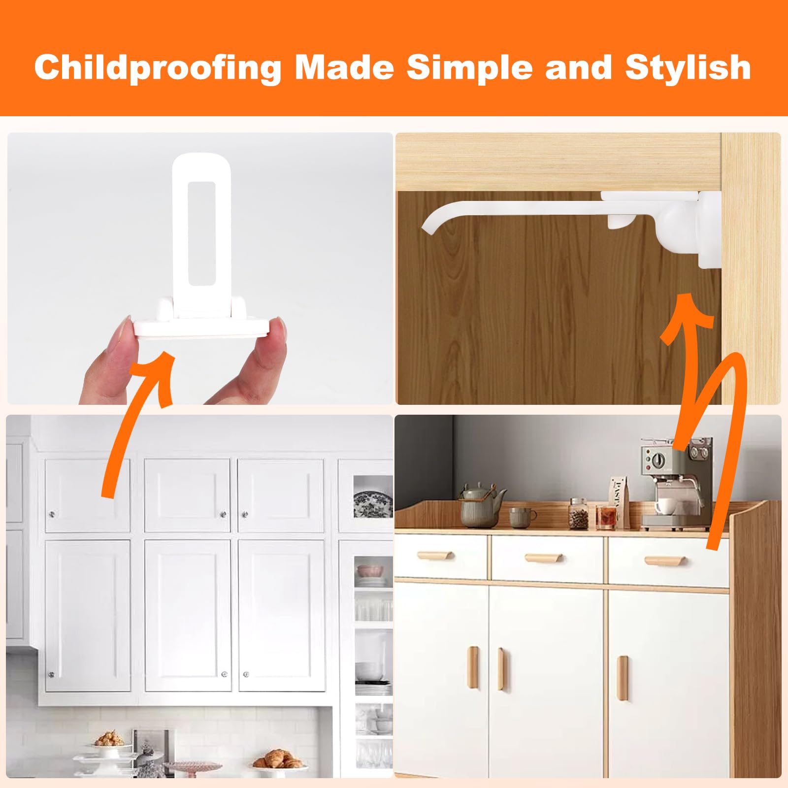 yuBiuBiu cabinet lock using reinforced adhesive sticks securely to smooth surfaces.