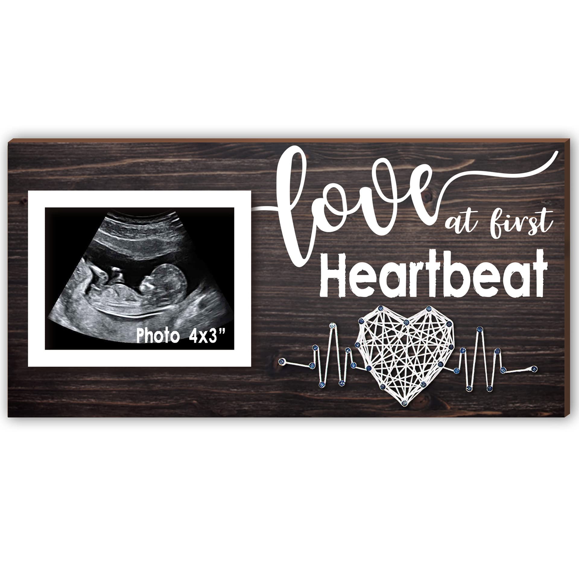 Yudarte sonogram frame with solid wood and heartstrings for timeless nursery memory.