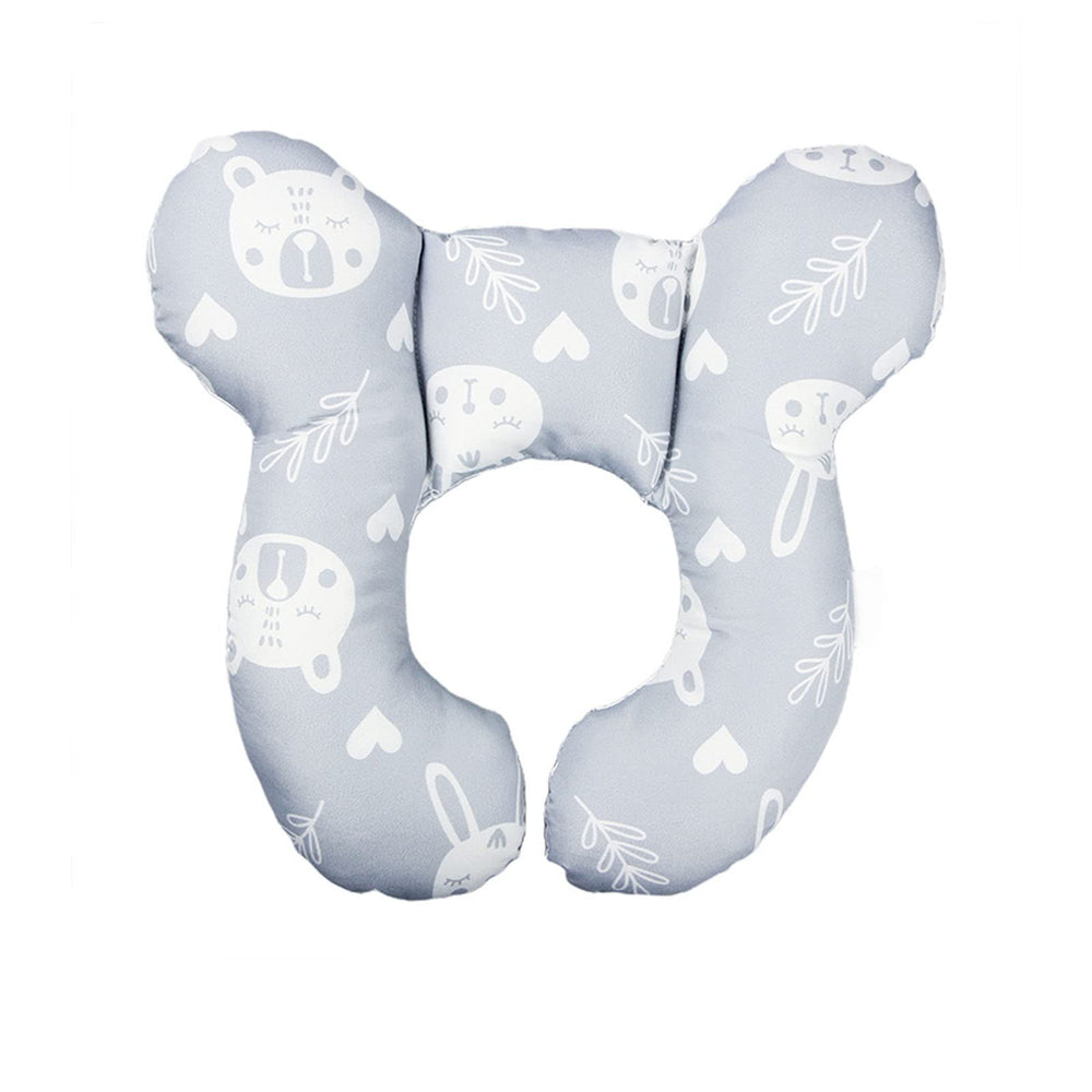 Yufiova bear head support pillow front view for car seats enhances comfort on rides