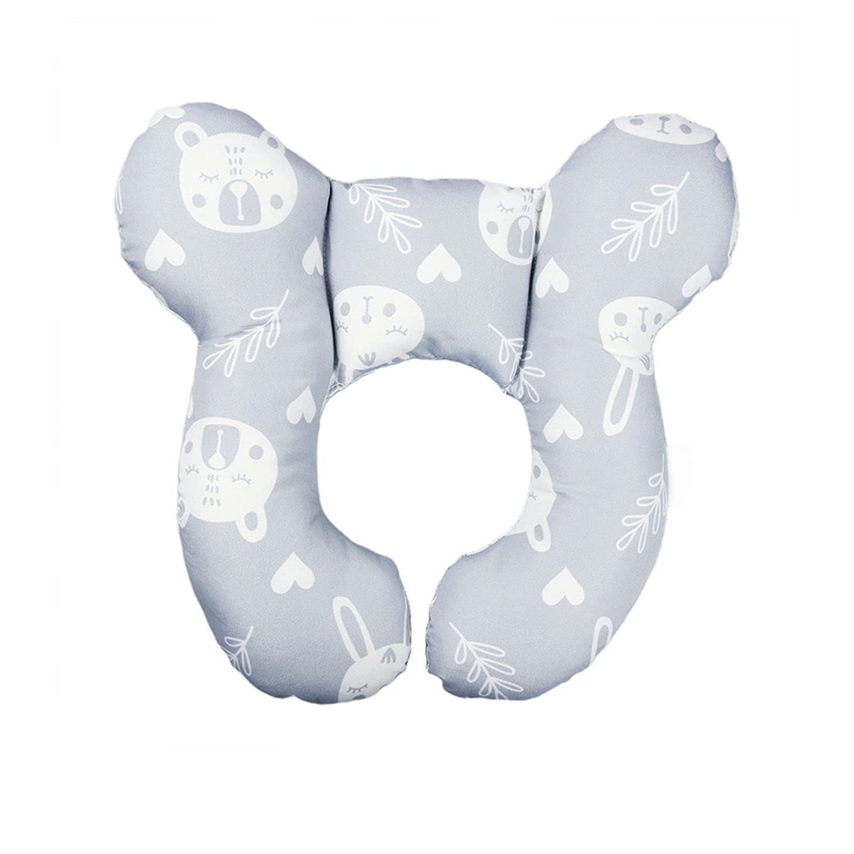 Yufiova bear head support pillow front view for car seats enhances comfort on rides