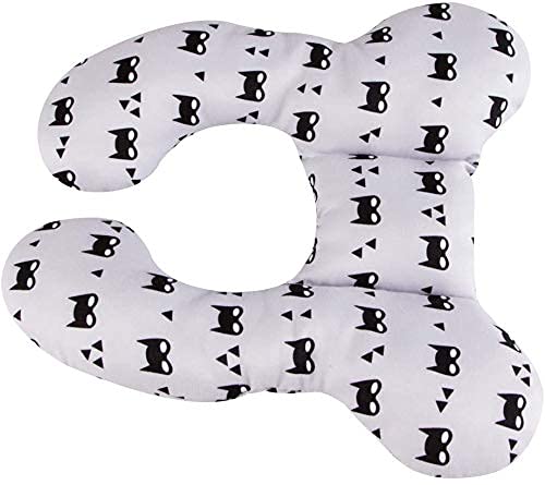 Yufiova baby travel pillow grey on stroller showcasing portable design