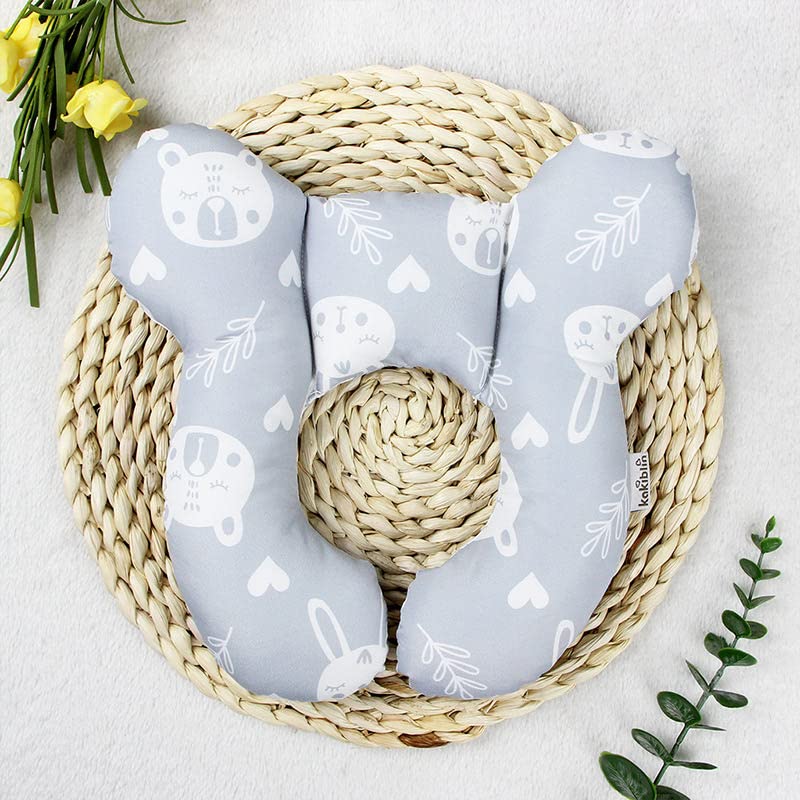 Yufiova car-seat bear-design pillow adds cozy travel comfort