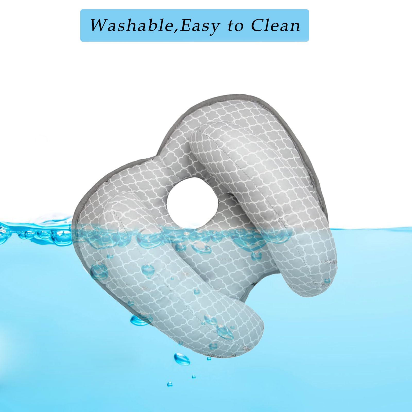 Yufiova easy-clean-hygienic image highlights simple cleaning for baby pillow