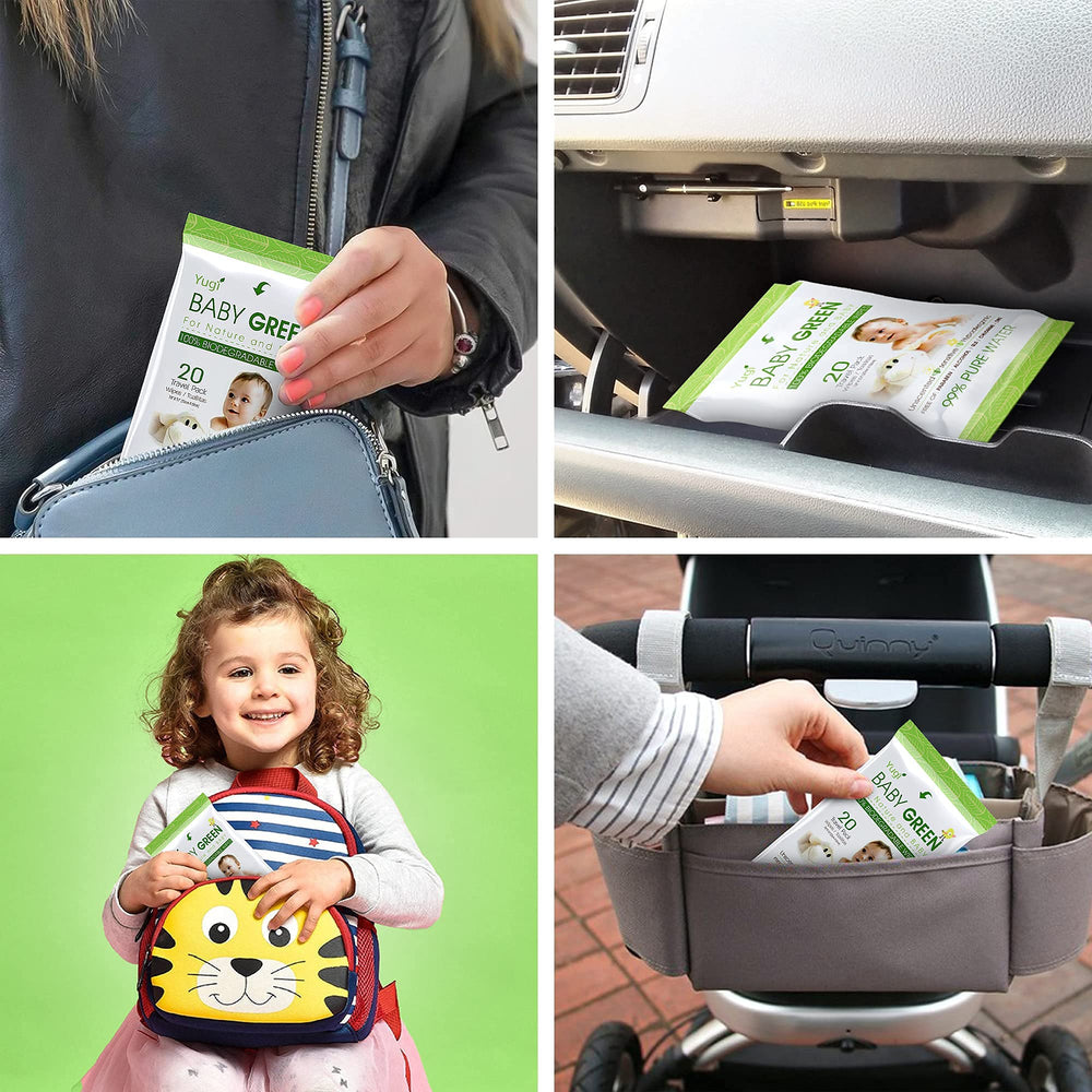 Yugi Baby Green Wipes FSC certification logo close-up emphasizes responsible sourcing.