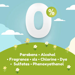 Yugi Green Baby Wipes back label detailing safe, fragrance-free ingredients for parents