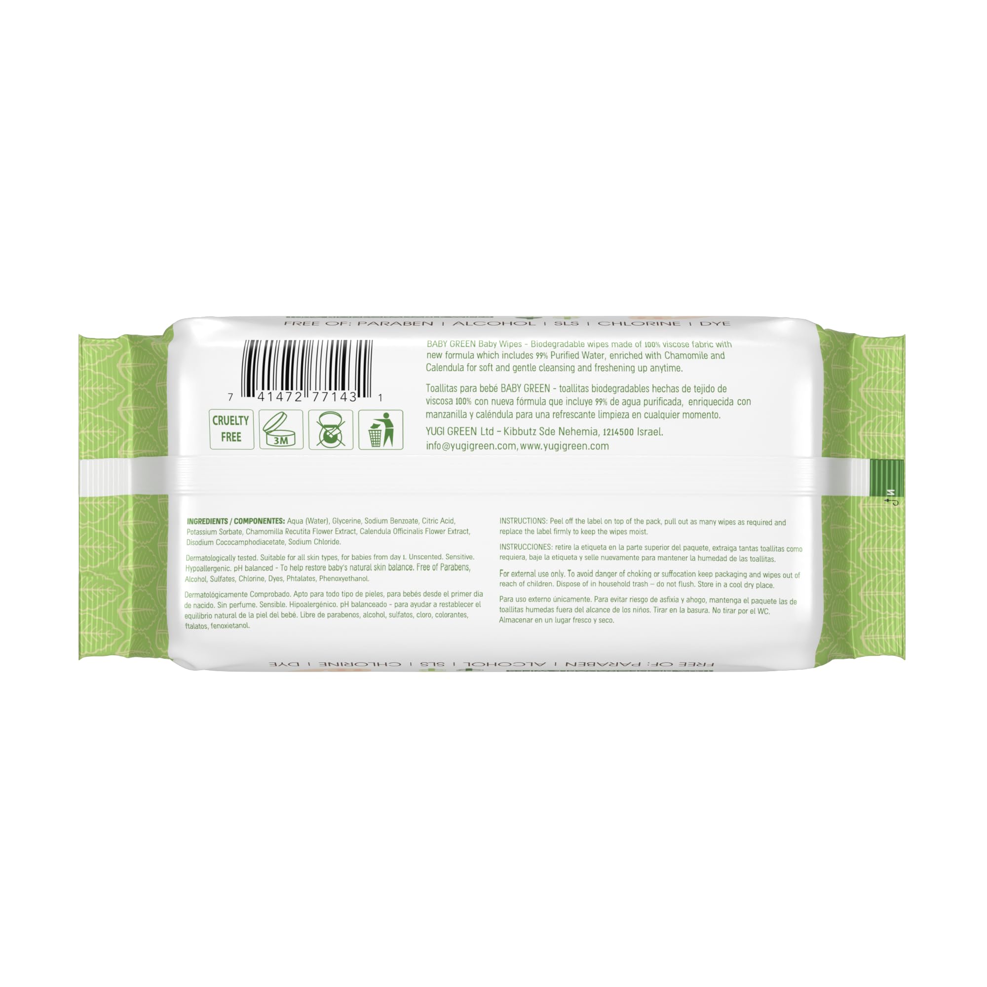 Yugi Green Baby Wipes used during diaper change for clean, mess-free baby care