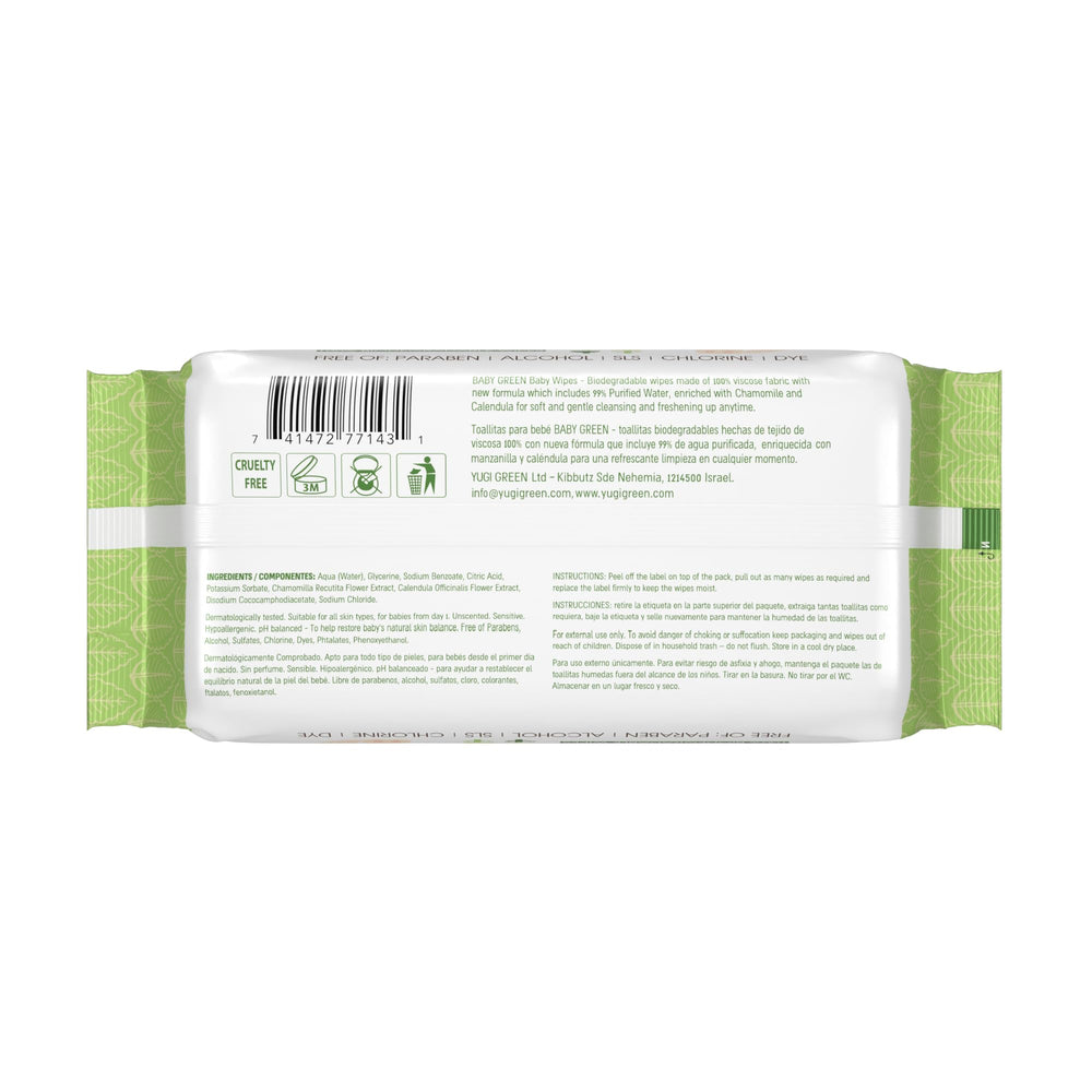 Yugi Green Baby Wipes used during diaper change for clean, mess-free baby care