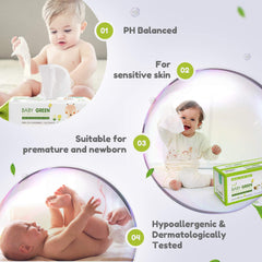 Yugi Green Baby Wipes FSC and compostable icon signaling planet-friendly choice