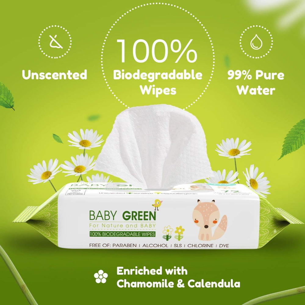 Yugi Green Baby Wipes moisture close-up showing gentle hydration for delicate newborn skin