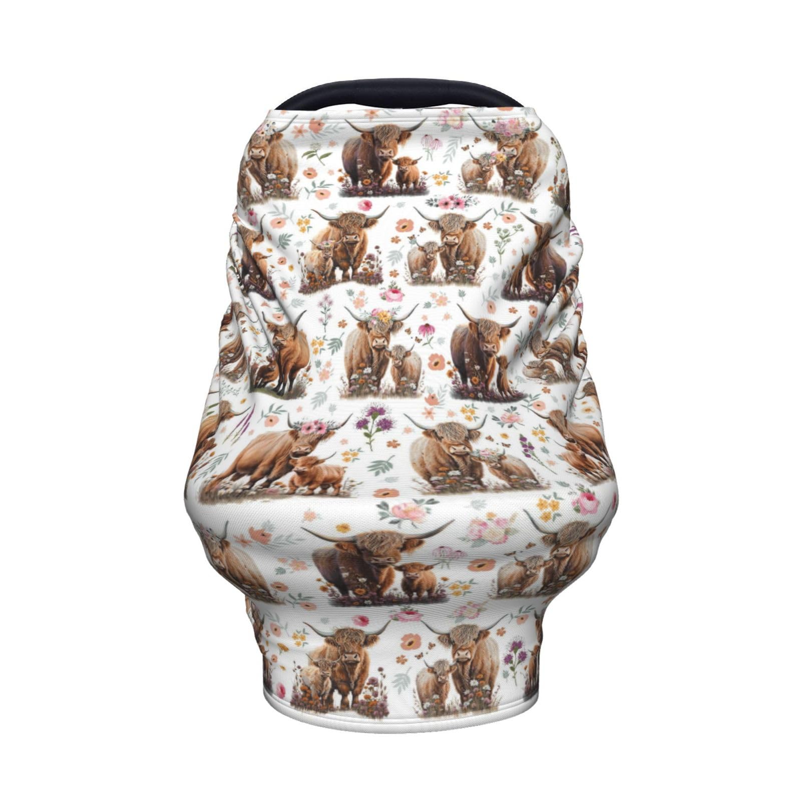YUGUSNCH Highland Cow canopy cover used as nursing cover during outings.