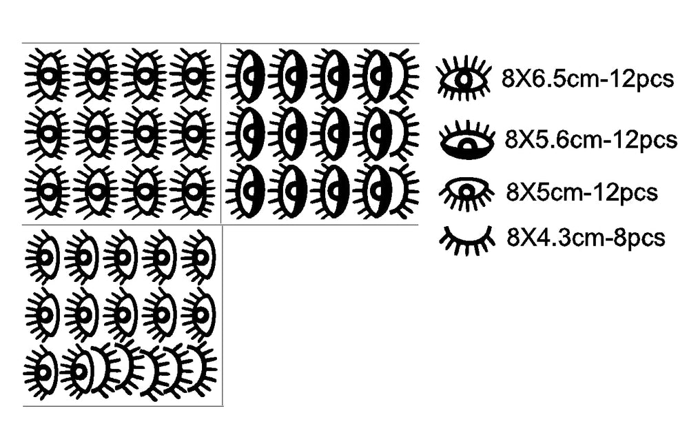 YUHASIDE gold eyelash decals are easy to apply and remove, ideal for rentals.