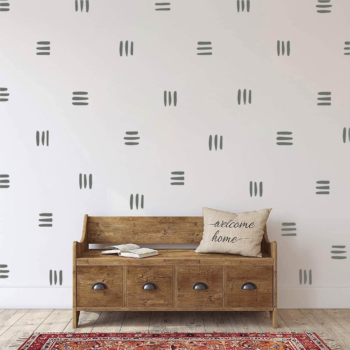 YUHASIDE boho nursery decor grey mural enhances nursery with safe, non-toxic vinyl