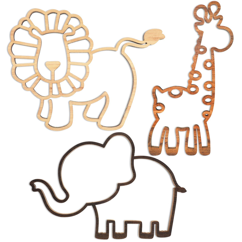 Yulejo safari lion wall decor on wood adds playful nursery charm.
